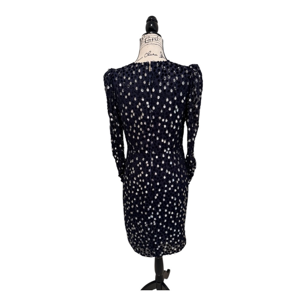 Kate Spade Navy and silver metallic Long Sleeve Dress - Picture 5 of 9